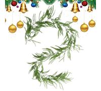 Christmas Garland, 82.68 Inch Welcome Mantle Decorations for Festive Cheer, Real Touch Artificial Cedar with Lifelike Greenery, Holiday Garland for Stairs Fireplace Farmhouse Home Party