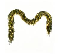 Christmas Garland, Artificial Cedar with Lights- 120/150/180cm Realistic Faux Cedar Garland with Flexible Branches for Fireplace, Stairs, Front Door & Indoor/Outdoor Decor