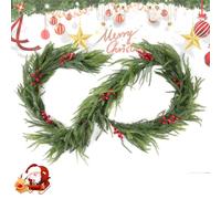 Christmas Garland - Artificial Norfolk Pine Garlands, Real Touch Winter Pine Garland, Artificial Greenery Garland Wreath for Table, Mantle, Stairs, Indoor, Outdoor Christmas Decorations (B, 5ft)