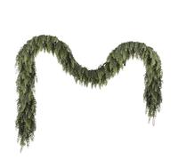 Christmas Garland - Cedar Decorations for Hanging | Pine Garland with Real and Artificial Cedar Foliage | for Porch Fireplace Home Shelf Stairs Welcome