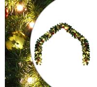Christmas Garland Decorated with Baubles and LED Lights 10 m