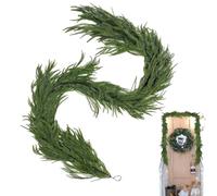 Christmas Garland Decoration, Artificial Norfolk Pine Wreath, Real Touch Texture, Flourishing Greenery with Ornaments, Ideal for Fireplace Mantel, Porch, Banister, Door, Table, and Party Decor