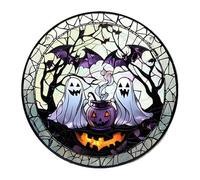 Christmas Garland Decorations for Door inch Halloween Style Suncatchers Stained Acrylic Window Hanging Indoor Wall Art Home - for Parents Lovers Neighbor () (B, 20x20x0. 3cm)