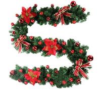 Christmas Garland for Fireplace, 2.7 Metres, Decorative Interior Decoration, Natural Artificial Festive Wreath, for Indoor, Outdoor, Door Area, Wall, Mantle, Window, Ceiling, Evening Party, Engagement