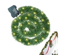 Christmas Garland for Fireplace, 5 Metres, Illuminated Christmas Garland Decoration, Artificial Conifer Garland Indoor, Outdoor, Home, Party, Fireplace, Yard, Stairs, Garden, for Indoor, Outdoor, Tree