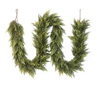 Christmas Garland For Mantle 106.3 Inch Real Touch Cedar Garland Artificial Pine Holiday Decor Dark Green