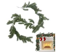 Christmas Garland for the Mantle - 178 cm Artificial Green Plants, Artificial Green Plants Garland Christmas Decoration | For Indoor and Outdoor Fireplace Living Room Entrance Area Garden Yard Patio