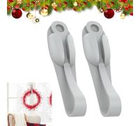 Christmas Garland Hanger, Christmas Garland Ties, Christmas Stocking Holder, Front Door Garland Hanger, Reusable Silicone Ties for Wreath Garland Hangers for Fireplace Mantle Stairways (Gray, 2PCS)