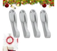 Christmas Garland Hanger, Christmas Garland Ties, Christmas Stocking Holder, Front Door Garland Hanger, Reusable Silicone Ties for Wreath Garland Hangers for Fireplace Mantle Stairways (Gray, 4PCS)