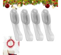 Christmas Garland Hanger, Christmas Garland Ties, Christmas Stocking Holder, Front Door Garland Hanger, Reusable Silicone Ties for Wreath Garland Hangers for Fireplace Mantle Stairways (Clear, 4PCS)