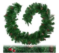 Christmas Garland Leaves Pine Cones Small Berry Xmas Decoration Winter Wreath Ne
