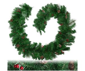 Christmas Garland Leaves Pine Cones Small Berry Xmas Decoration Winter Wreath Ne