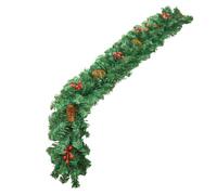 Christmas Garland - PVC 2.7M 1200G | Artificial Garland | Christmas Decorations with Thick Red Pine Cones Fake Vine Green for Outdoor Holiday Holiday Table Porch.
