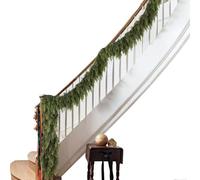 Christmas Garland - Snow-Dusted, Realistic Green Pine Wreath, Pine Plain Green Garland | Artificial Garlands For Home Party Tree Door Table Stairs Railing Outdoor Porch Indoor