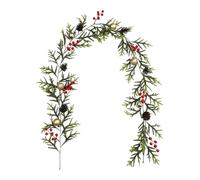 Christmas Garland - Style 2 - Quality PE Pine Needle Material - Artificial Garland Boasts Wonderful - Easily Shaped Fit Decorative - Red Berries Pinecones