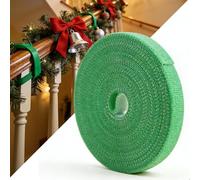 Christmas Garland Ties for Stairs, Holiday Green Garland Hook and Loop Decorative Wreath 82ft Roll Cuttable Nylon Cable Straps for Christmas Banister, Stairs or Lamp Posts Outdoors Decoration