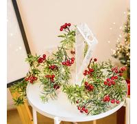 Christmas garland with fairy lights, artificial garland Christmas decoration