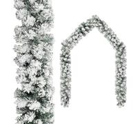Christmas Garland with Flocked Snow Green 5 m PVC