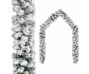 Christmas Garland with Flocked Snow Green PVC Xmas Decor Multi Sizes vidaXL