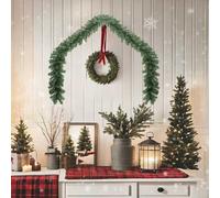 Christmas Garland with LED Lights Festive Fireplace Stair Decoration