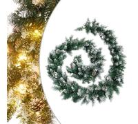 Christmas Garland with LED Lights Green 5.2 m PVC