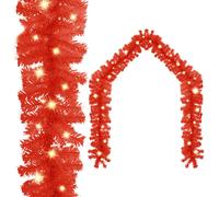 vidaXL Christmas Garland with LED Lights 20 m Red Holiday Decoration Ornament