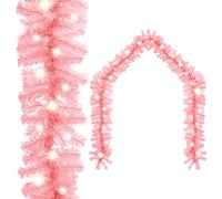 vidaXL Christmas Garland with LED Lights 5 m Pink Holiday Xmas Decoration