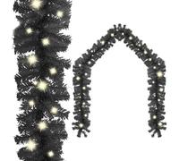 vidaXL Christmas Garland with LED Lights 20 m Black Holiday Xmas Decoration