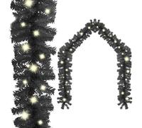 vidaXL Christmas Garland with LED Lights 20 m Black Holiday Xmas Decoration