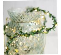 Christmas Garland with Lights 196.85 Inch Xmas Lighted Garland with 50 LED USB Charging Artificial Green Leaf Vine with Fairy String Lights for Decor, Xmas Decor