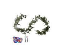 Christmas Garland with Lights, 2.7 m Artificial Garland with Remote Control Lighting, Artificial Green Garland, Christmas Decoration, for Party, Outdoor, Front Door, Wall, Mantle, Patio, Garden, Ho