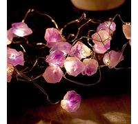 Christmas Garland with Lights (Amethyst Crystal Lamp)