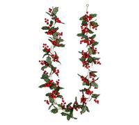 Christmas Garland With Lights - Battery Operated 6Ft Artificial Greenery Timer, 60 LED Lighted Pine Cone And Berry Design | Holiday Decoration For Fireplace, Mantle, Doorway, Stair Railing, Home, Gard