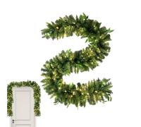 Christmas Garland with Lights - Christmas Garland with Lights, Garland with Lights, Battery Operated Green Garland, Warm White Christmas Garland, 9 Feet Long Garland with Lights, Pine for G