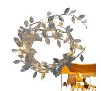 Christmas Garland with Lights, Illuminated Garland, ative Leaf Garland for Home - 6.6 Feet Artificial Golden Rattan LED Garland, Christmas Nation for Home, Yard, Wedding, Farm
