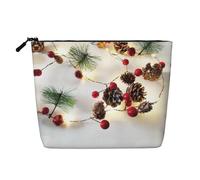 Christmas Garland with Lights Print Makeup Bag, Toiletry Organizer,One Pack for Multiple Daily Uses, Business Trip Companion