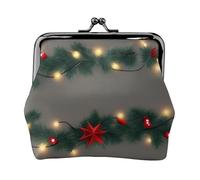 Christmas Garland with Lights Print Versatile Coin Purse Exquisite Mini Wallet Cute Change Pouch for Any Occasion