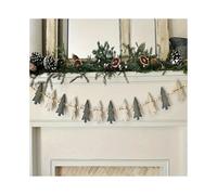 Christmas Garland Wooden Bead Wreath Rustic 12 Tree Design Home Decor