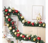 Christmas Garlands, Artificial Christmas Wreath, Christmas Decorations, for Home Stairs Table Fireplace Xmas Holiday Festival Decor(Brass)