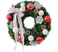 Christmas Garlands Artificial Christmas Wreath | Flocked with Mixed Decorations (Color : Pink, Size : 50cm) (Pink 60cm)