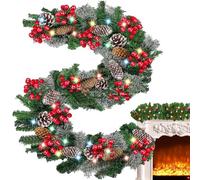 Christmas Garlands for Decoration, Christmas Garland with Lights | Colorful Christmas Garland for Door Artificial Christmas Garland, Beautiful Christmas Decorations Garlands Decorative Ornaments