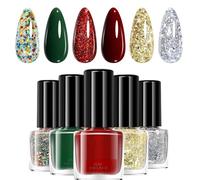 Christmas Gel Nail Polish Set| Soak-Off Nails Art Manicure Pedicure For Professional, Salon & Home Use Travel Wedding Bridal Spa Grooming Party Summer Holiday Daily