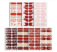 Christmas Gel Nail Stickers - 6 Sheets Grow in The Dark Semi Cured Gel Nail Strips Christmas - Full Nails Wraps No UV Light Needed, Nails Art Design Decoration Accessories