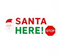 Christmas Gel Window Stickers Adhesive Clings Xmas Designs Snowman Santa Elf (Santa Here)