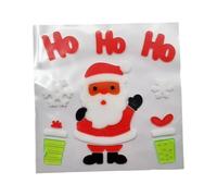 Christmas Gel Window Stickers - Santa Design for Windows & Glass Doors, Double-Sided, Easy to Apply and Remove