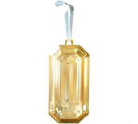 Christmas Gem Pendant, Square Gemstone Ornaments for Adorning Christmas Trees, Wreaths, and Other Seasonal Displays(Gold)