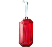 Christmas Gem Pendant, Square Gemstone Ornaments for Adorning Christmas Trees, Wreaths, and Other Seasonal Displays(Red)