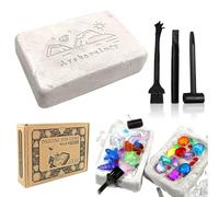 Christmas Gems Dig Kit, Dig up 25 noctilucent Treasure Stones,Famous World History Architecture Toy Archaeology Set, Educational Science Toy for Boys and Girls