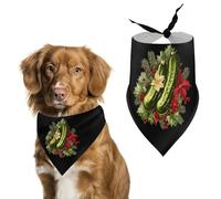 Christmas German Pickle Funny Dog Bandanas Puppy Triangle Scarf Washable Bib for Small Medium Large Pet