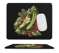 Christmas German Pickle Mousepad with Stitched Edges